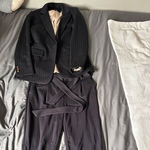 RW&Co navy blue pinstripe suit